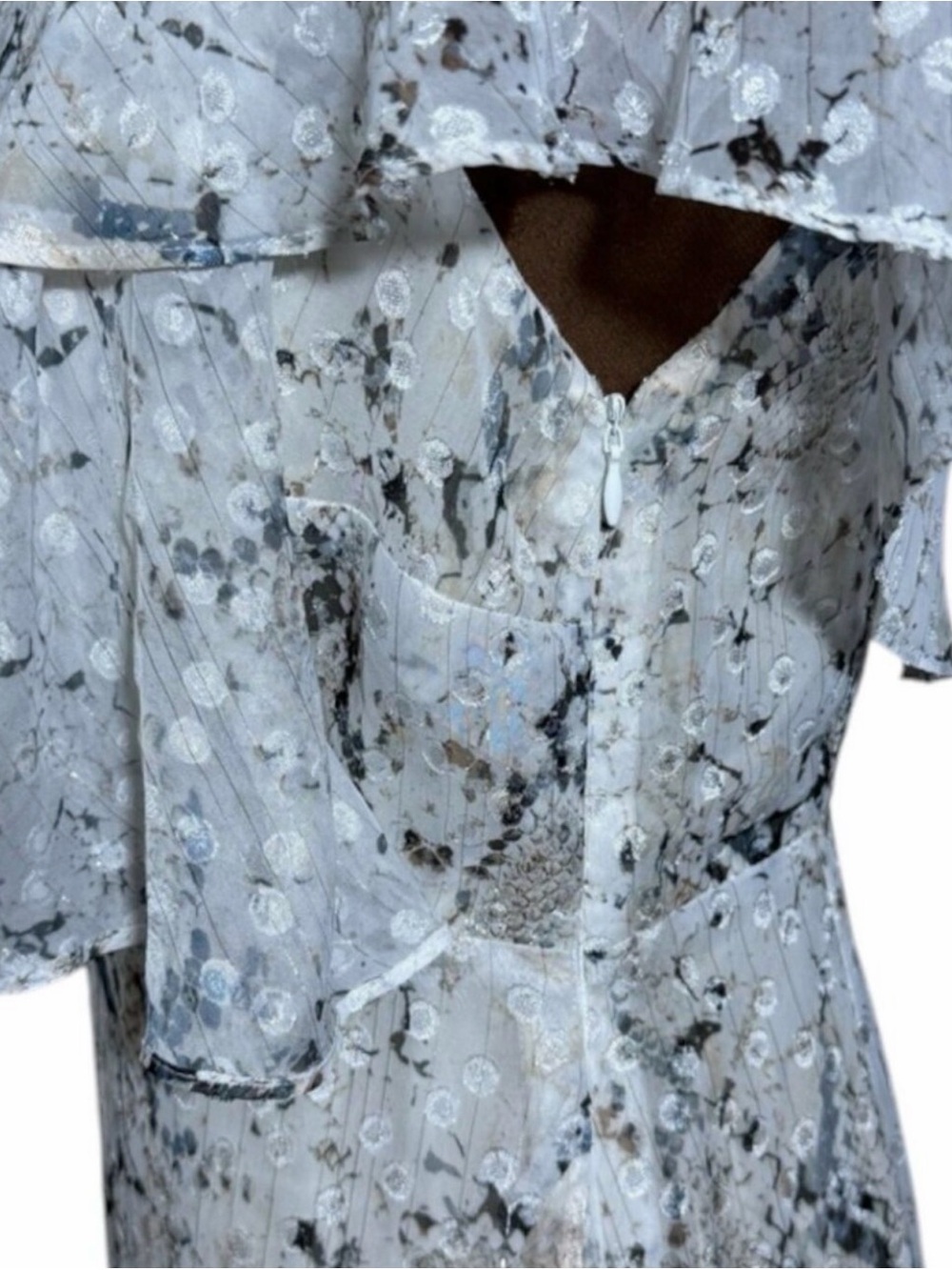 Snake Print Tiered Faux Wrap Maxi Dress Boho Wedding Guest Rachel Roy 6 - Picture 8 of 9